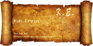 Kuh Ervin névjegykártya